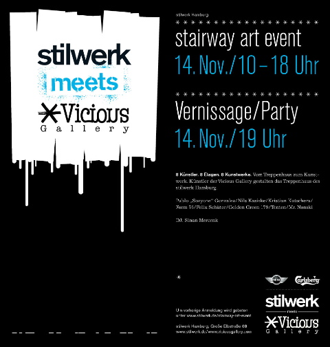 Flyer: stilwerk meets Vicious Gallery, stairway art event